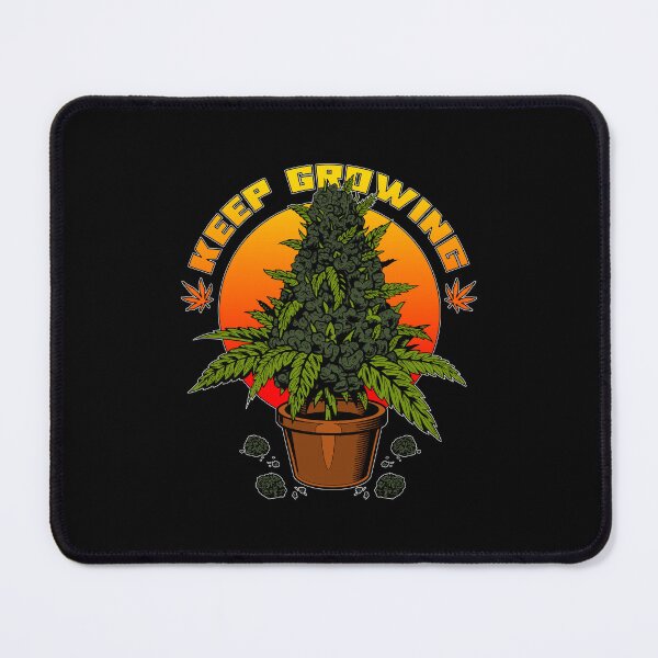 Item preview, Keep Growing | Cannabis Bud in a Pot in front of a Sunset designed and sold by ProdbyNiECO.
