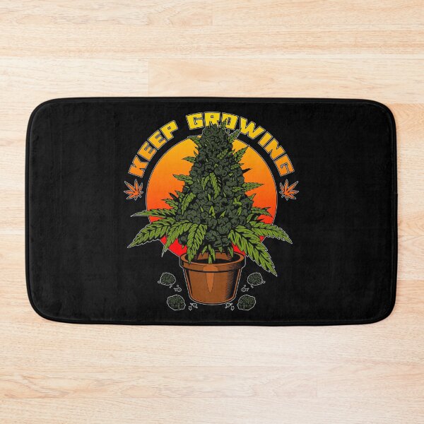 Item preview, Keep Growing | Cannabis Bud in a Pot in front of a Sunset designed and sold by ProdbyNiECO.