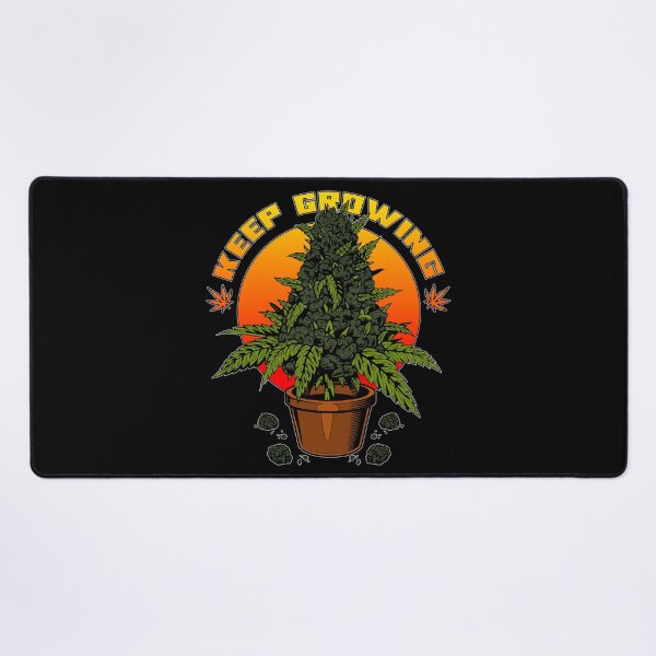 Item preview, Keep Growing | Cannabis Bud in a Pot in front of a Sunset designed and sold by ProdbyNiECO.