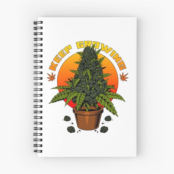 Item preview, Keep Growing | Cannabis Bud in a Pot in front of a Sunset designed and sold by ProdbyNiECO.