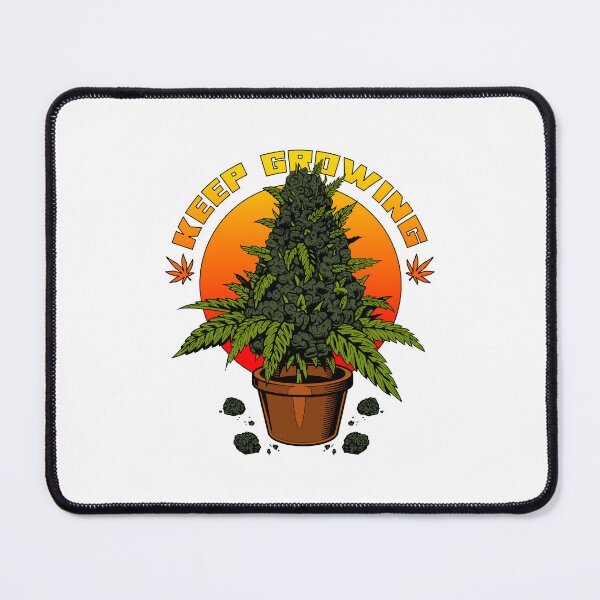 Item preview, Keep Growing | Cannabis Bud in a Pot in front of a Sunset designed and sold by ProdbyNiECO.
