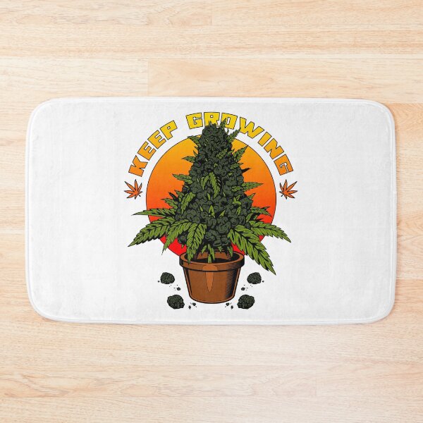 Item preview, Keep Growing | Cannabis Bud in a Pot in front of a Sunset designed and sold by ProdbyNiECO.
