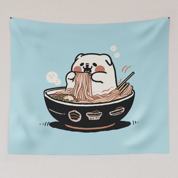 Item preview, Corgi Eating Ramen Noodles designed and sold by DioSo.