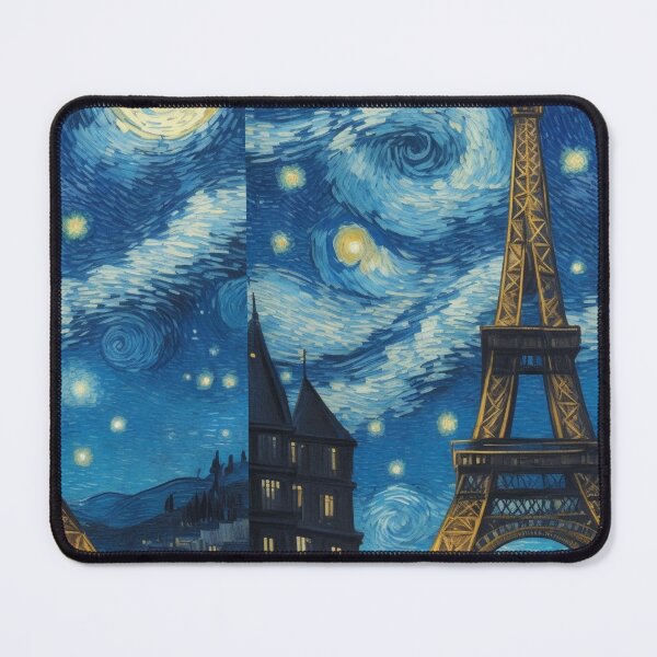 Item preview, Starry Night in Paris Van gogh Style Eiffel Tower Painting for Van gogh Lovers designed and sold by Vangoholic.