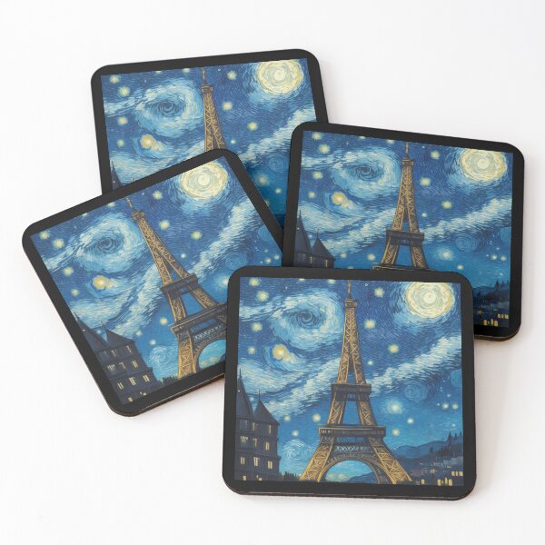 Item preview, Noche estrellada en París Van Gogh Style Eiffel Tower Painting para Van Gogh Lovers designed and sold by Vangoholic.
