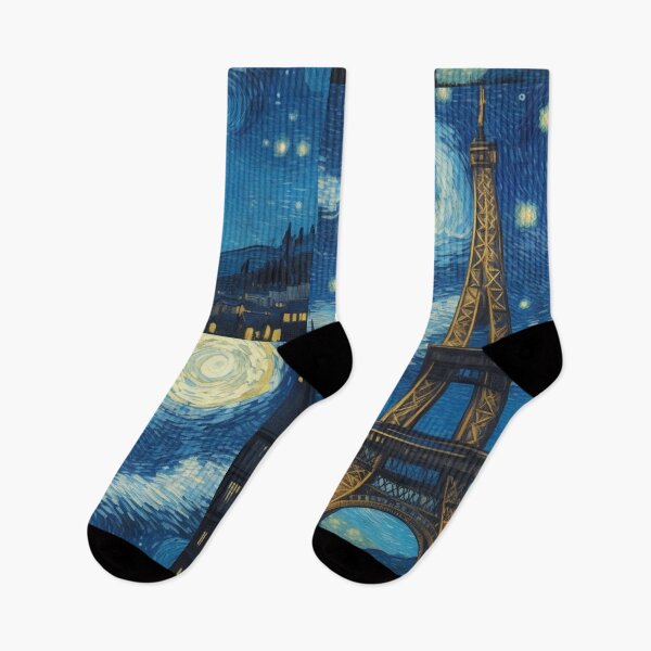 Item preview, Starry Night in Paris Van gogh Style Eiffel Tower Painting for Van gogh Lovers designed and sold by Vangoholic.
