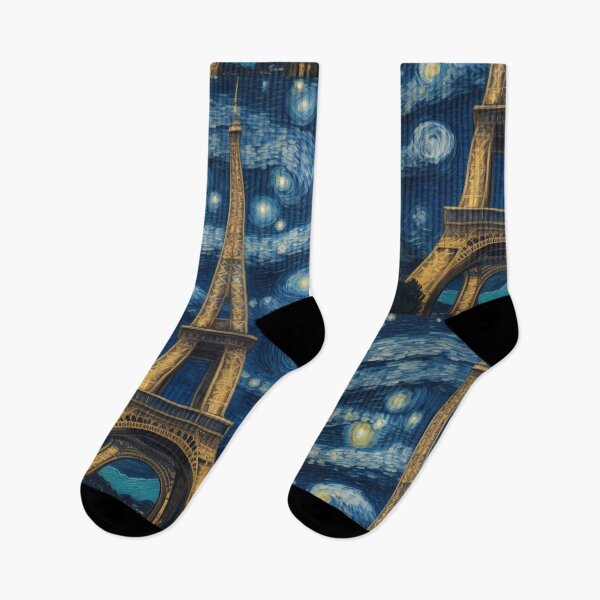 Item preview, Starry Night in Paris Van gogh Style Eiffel Tower Painting for Van gogh Lovers designed and sold by Vangoholic.