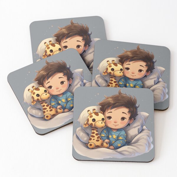 Item preview, A Little Boy With His Stuffed Giraffe designed and sold by StudioRedKoala.