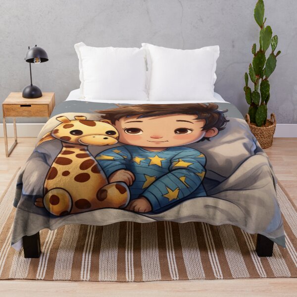 Item preview, A Little Boy With His Stuffed Giraffe designed and sold by StudioRedKoala.