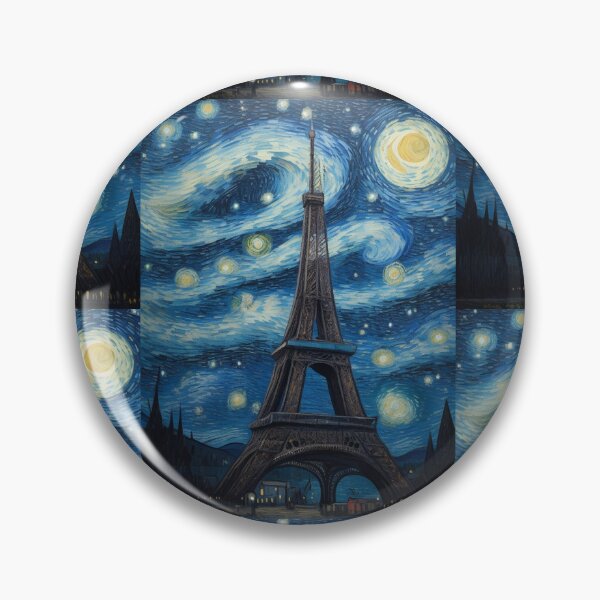 Item preview, Starry Night in Paris Van gogh Style Eiffel Tower Painting for Van gogh Lovers designed and sold by Vangoholic.