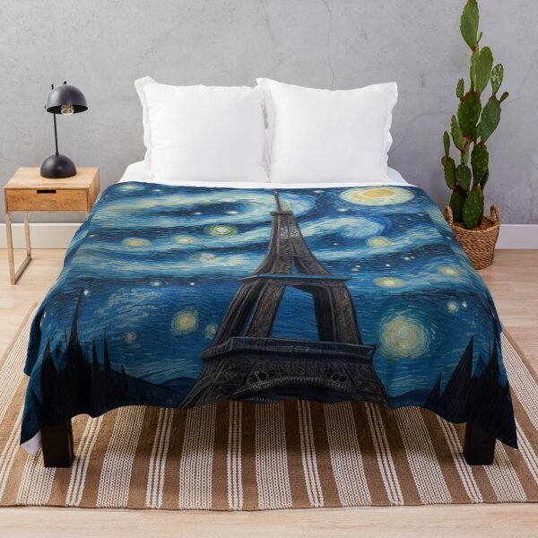 Item preview, Starry Night in Paris Van gogh Style Eiffel Tower Painting for Van gogh Lovers designed and sold by Vangoholic.