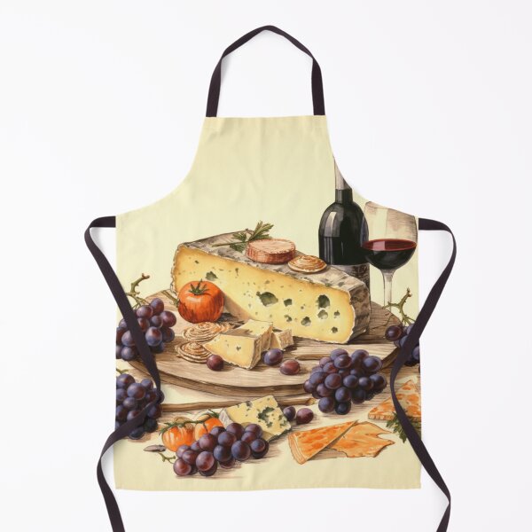 Item preview, Vintage Illustration of Wine, Cheese and Grapes designed and sold by Sketch-Shack.