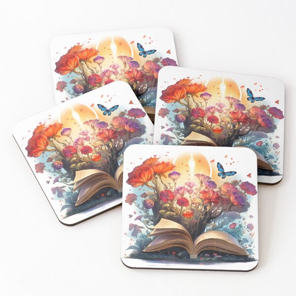 Item preview, Enchanted floral book | Fantasy book designed and sold by PawsandPages.