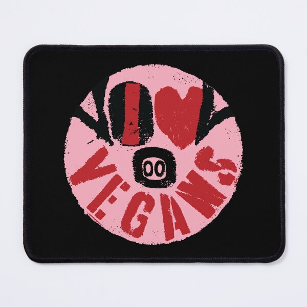 Item preview, I LOVE VEGANS - message from a happy face pig - Porky Pink Version designed and sold by pelagio.