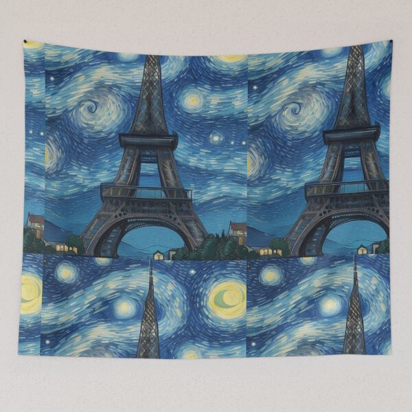 Item preview, Starry Night in Paris Van gogh Style Eiffel Tower Painting for Van gogh Lovers designed and sold by Vangoholic.