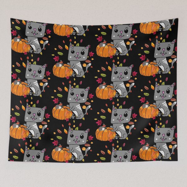 Item preview, Autumn kitten leaves pumpkin hedgehog fall Halloween designed and sold by MPB-Design.