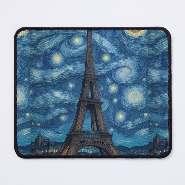 Item preview, Starry Night in Paris Van gogh Style Eiffel Tower Painting for Van gogh Lovers designed and sold by Vangoholic.