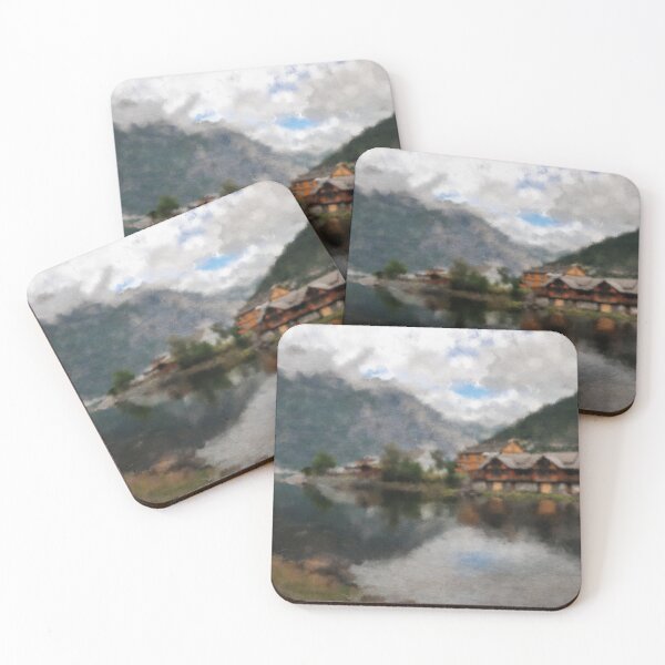 Item preview, House on a lakeshore in a Mountain designed and sold by Paint Dream  Style.