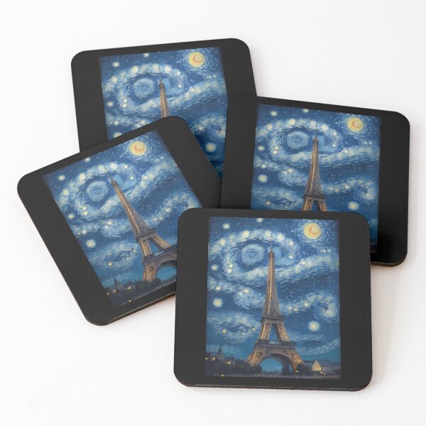 Item preview, Noche estrellada en París Van Gogh Style Eiffel Tower Painting para Van Gogh Lovers designed and sold by Vangoholic.