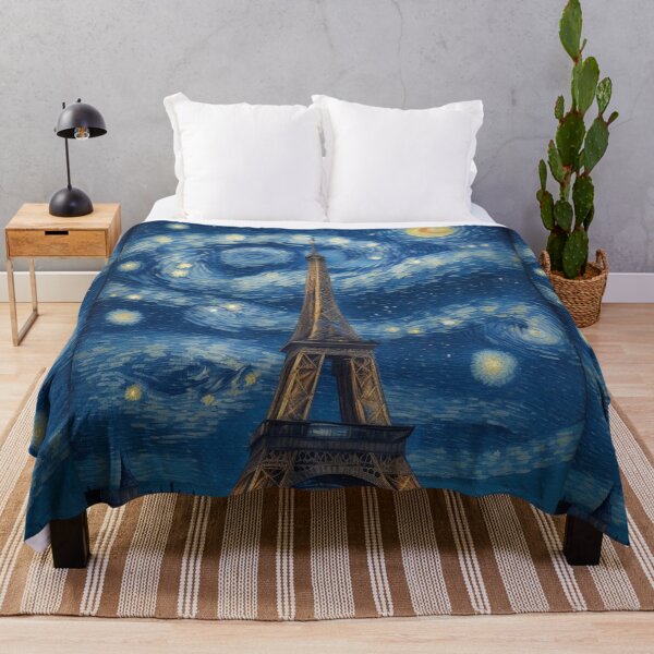Item preview, Starry Night in Paris Van gogh Style Eiffel Tower Painting for Van gogh Lovers designed and sold by Vangoholic.
