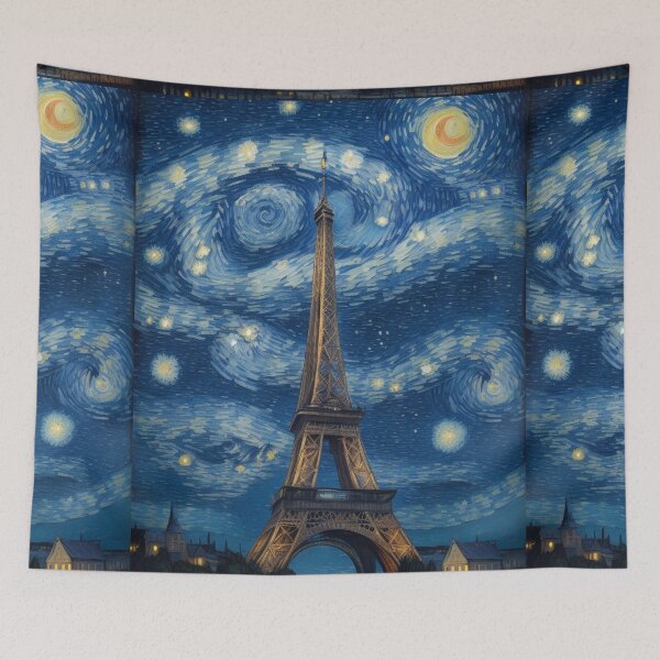 Item preview, Starry Night in Paris Van gogh Style Eiffel Tower Painting for Van gogh Lovers designed and sold by Vangoholic.