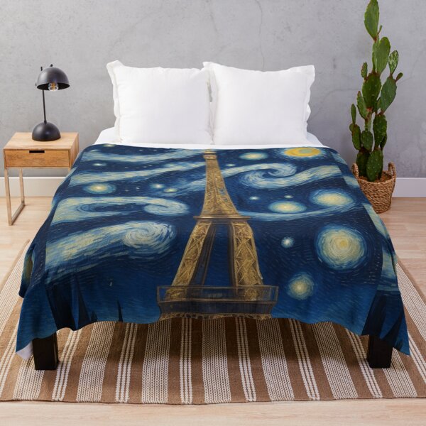 Item preview, Starry Night in Paris Van gogh Style Eiffel Tower Painting for Van gogh Lovers designed and sold by Vangoholic.