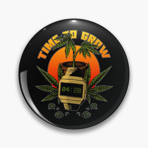 Item preview, Time to Grow | Gold Watch showing 420 in front of a Cannabis Plant designed and sold by ProdbyNiECO.