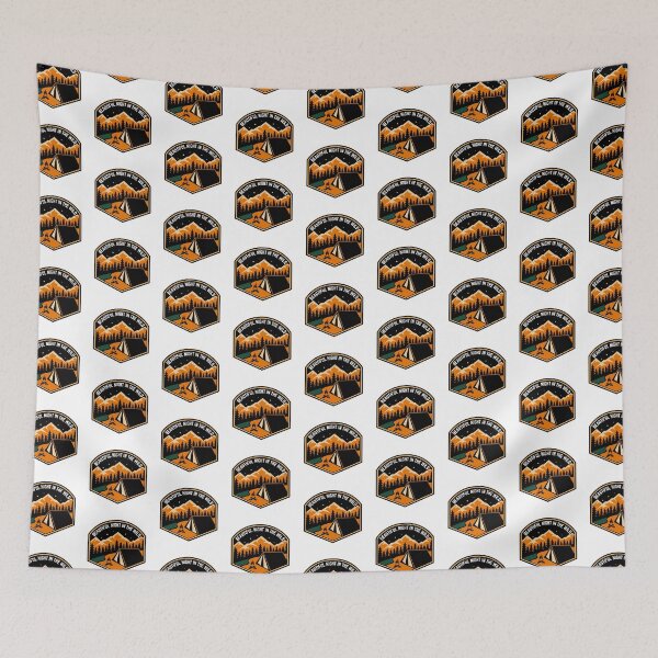 Item preview, Black and Orange Tent Under the Stars designed and sold by LittleCabinLife.