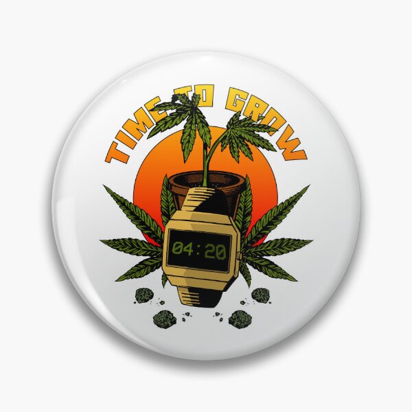 Item preview, Time to Grow | Gold Watch showing 420 in front of a Cannabis Plant designed and sold by ProdbyNiECO.