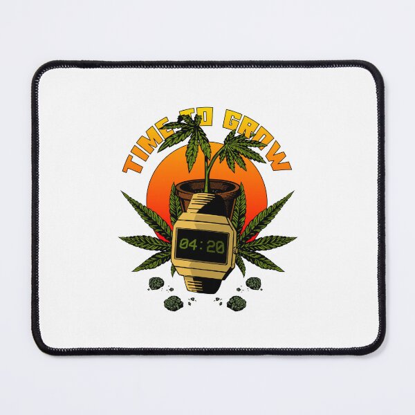 Item preview, Time to Grow | Gold Watch showing 420 in front of a Cannabis Plant designed and sold by ProdbyNiECO.