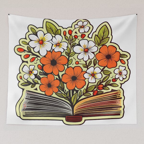 Item preview, Floral Open Book Aesthetic - For Book Lovers and Reading Enthusiasts designed and sold by Cheeky Companions.