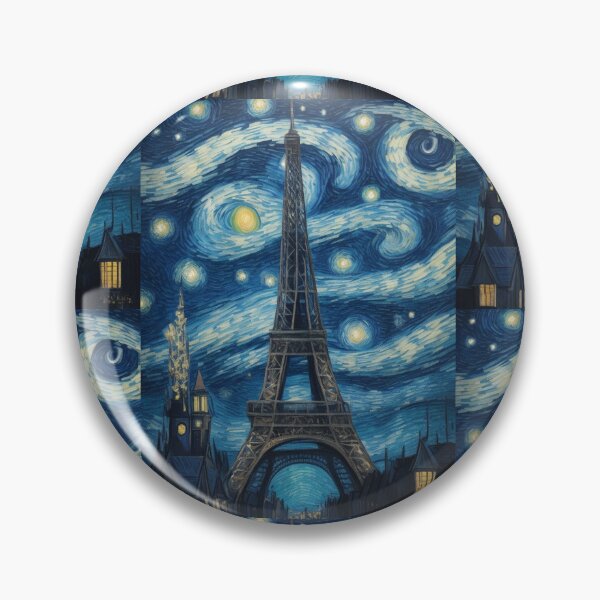 Item preview, Starry Night in Paris Van gogh Style Eiffel Tower Painting for Van gogh Lovers designed and sold by Vangoholic.