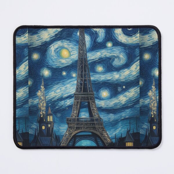 Item preview, Starry Night in Paris Van gogh Style Eiffel Tower Painting for Van gogh Lovers designed and sold by Vangoholic.