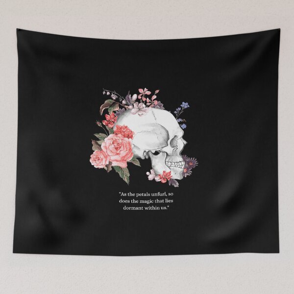 Item preview, As The Petals Unfurl Magic Floral Skull designed and sold by Witty Kitty Creations.