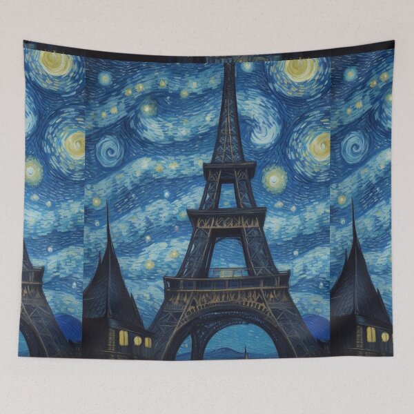 Item preview, Starry Night in Paris Van gogh Style Eiffel Tower Painting for Van gogh Lovers designed and sold by Vangoholic.