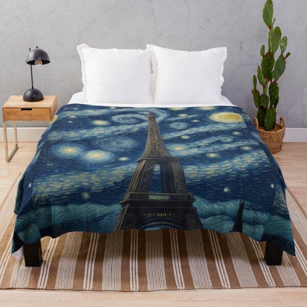 Item preview, Starry Night in Paris Van gogh Style Eiffel Tower Painting for Van gogh Lovers designed and sold by Vangoholic.