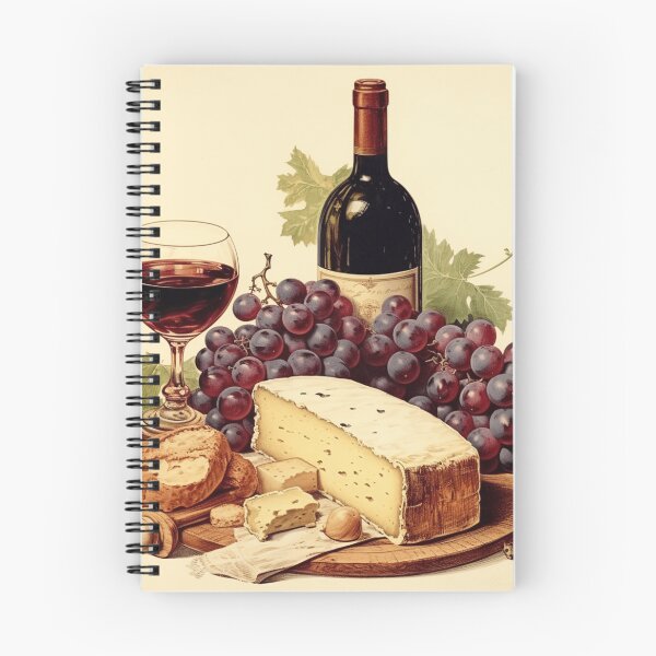 Item preview, Vintage Illustration of Wine, Cheese and Grapes designed and sold by Sketch-Shack.