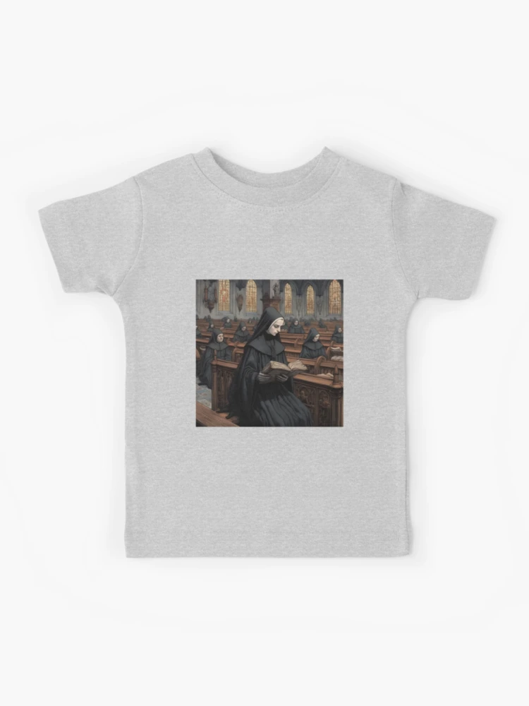 Dark Academia Aesthetic - A nun reading the bible in a church Kids T-Shirt  for Sale by universepod