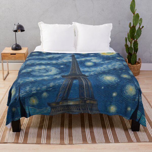 Item preview, Starry Night in Paris Van gogh Style Eiffel Tower Painting for Van gogh Lovers designed and sold by Vangoholic.