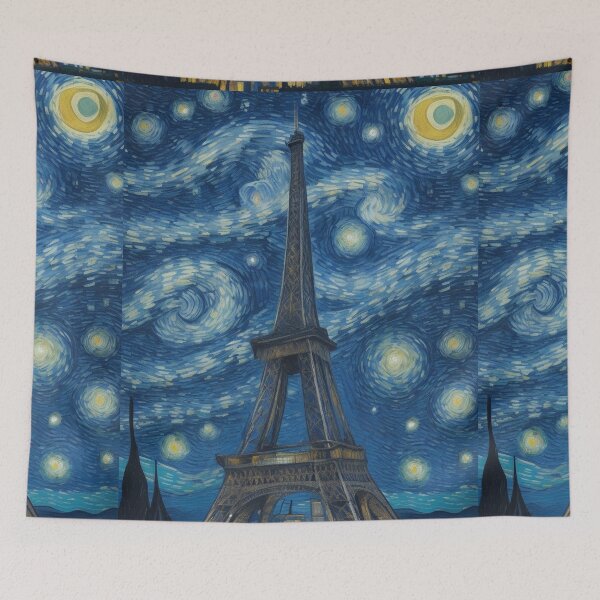 Item preview, Starry Night in Paris Van gogh Style Eiffel Tower Painting for Van gogh Lovers designed and sold by Vangoholic.