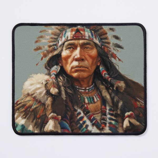Item preview, Indigenous American Native Chief Painting designed and sold by AUTHENTIC AMERICANA ARTS.