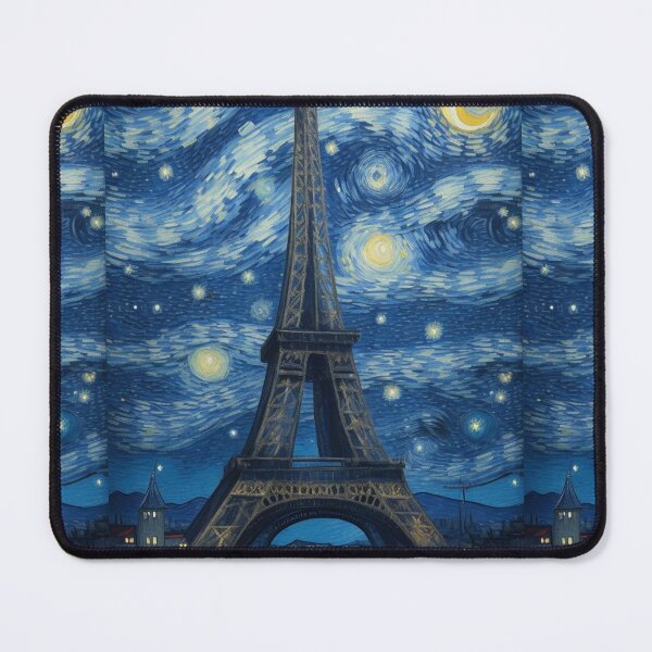 Item preview, Starry Night in Paris Van gogh Style Eiffel Tower Painting for Van gogh Lovers designed and sold by Vangoholic.