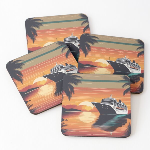 Item preview, Retro cruise ship designed and sold by Alchemy Ink.