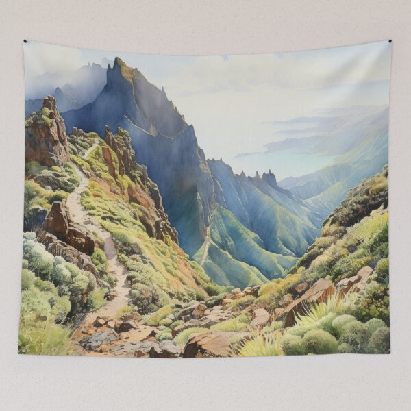 Item preview, Watercolor Design of the Pico do Areeiro in Madeira - Portugal designed and sold by Sketch-Shack.