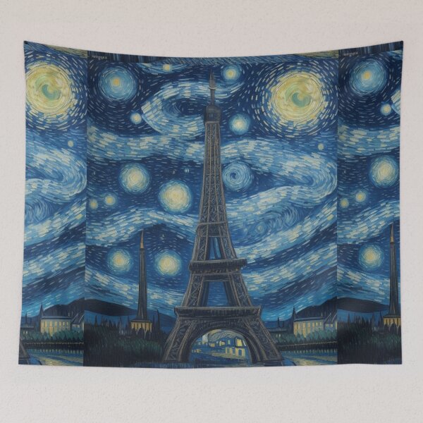 Item preview, Starry Night in Paris Van gogh Style Eiffel Tower Painting for Van gogh Lovers designed and sold by Vangoholic.