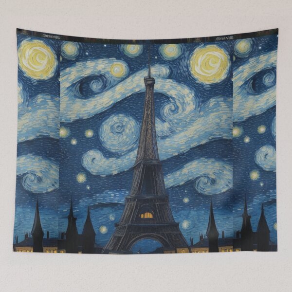 Item preview, Starry Night in Paris Van gogh Style Eiffel Tower Painting for Van gogh Lovers designed and sold by Vangoholic.