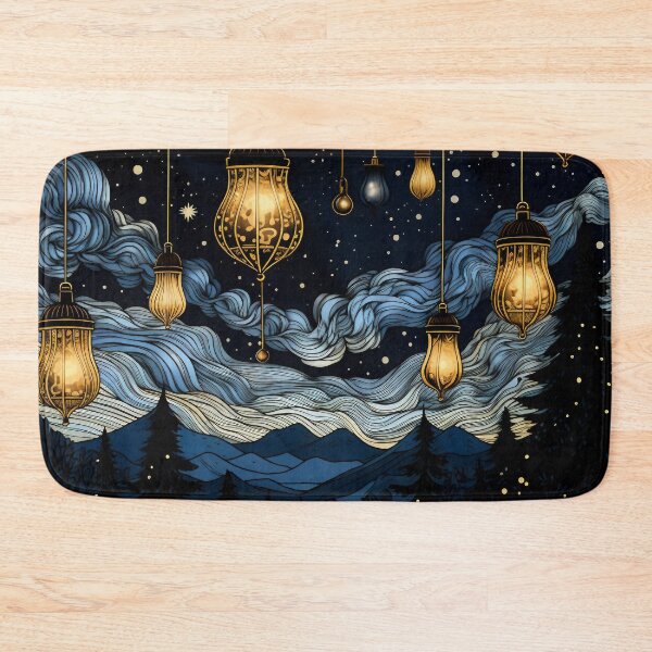 Item preview, Illustrated Nightscape Hanging Vintage Laterns designed and sold by The Bla in My Brain.