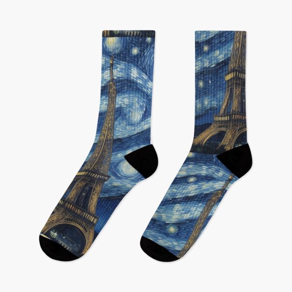 Item preview, Starry Night in Paris Van gogh Style Eiffel Tower Painting for Van gogh Lovers designed and sold by Vangoholic.