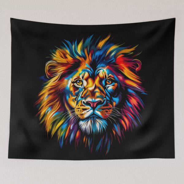 Item preview, A colorful lion in a modern style designed and sold by gelibolu.