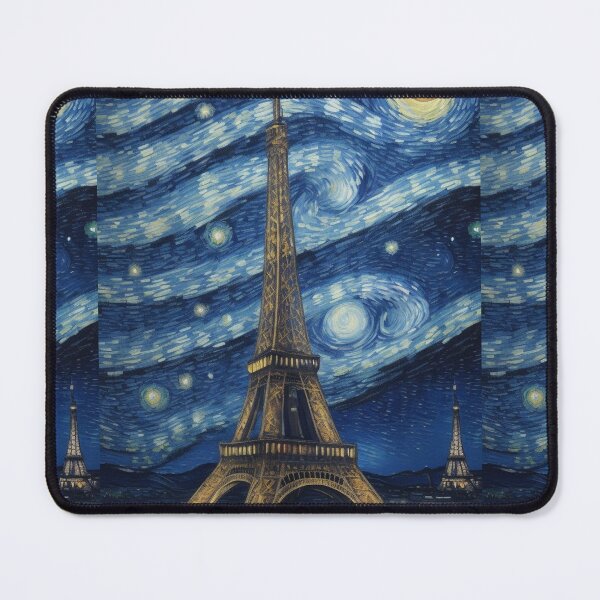 Item preview, Starry Night in Paris Van gogh Style Eiffel Tower Painting for Van gogh Lovers designed and sold by Vangoholic.